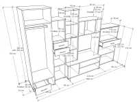Parys szekrénysor méretrajz